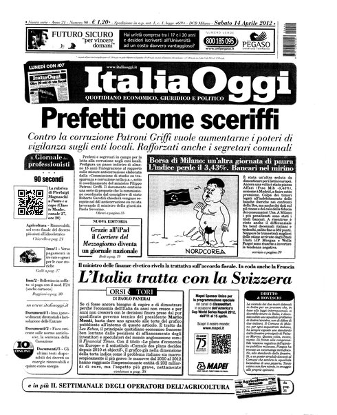 Italia oggi : quotidiano di economia finanza e politica